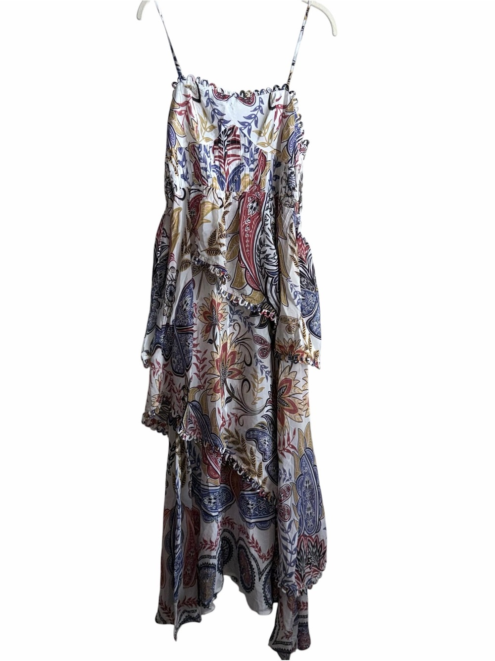 NWT Farm Rio Boho Glam Off White Maxi Dress Floral Sundress Size Medium - Picture 4 of 14